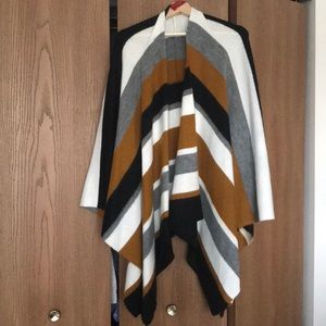 Striped poncho / shrug